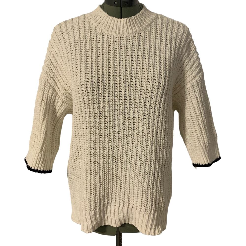 Ann Taylor LOFT Crewneck Knit Sweater White Small